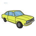 European vintage car vector illustration. Vintage sport car.