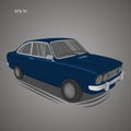 European vintage car vector illustration. Vintage sport car. Retro coupe