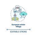 European winter village concept icon