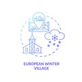 European winter village concept icon