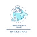 European winter village concept icon