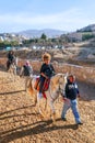 European woman on horseback