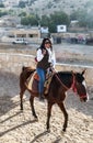 European woman on horseback