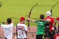 Archers shooting their targetsships in Bucharest