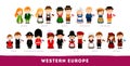 Europeans in national clothes. Western Europe. Royalty Free Stock Photo