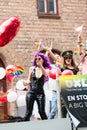 Europride 2014 Ladys on parade one with pink hair