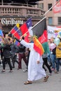 Europride 2014 Man with Sirian flag on parade