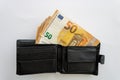 50 euros bills in wallet Royalty Free Stock Photo