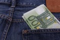 Euros (EUR) in a pocket Royalty Free Stock Photo