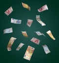 Euros falling from above Royalty Free Stock Photo