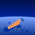 Euros graph on Euroland Royalty Free Stock Photo