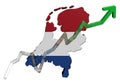 Euros graph on Netherlands map flag