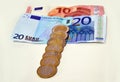 Euros icon, save money concept, debt concept Royalty Free Stock Photo