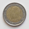 2.00 euros with the image of King Juan Carlos I