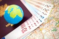 Euros and passport Royalty Free Stock Photo