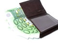 Euros in wallet Royalty Free Stock Photo