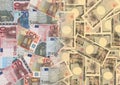 Euros and Yen Royalty Free Stock Photo
