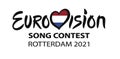 Eurovision Song Contest 2021. Text Rotterdam 2021 Eurovision on white background