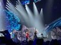 Eurovision in Ukraine, Kyiv. 05.13.2017. Editorial. The Eurovision final day. Ilinca ft. Alex Florea from Romania. Spectators