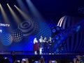 Eurovision in Ukraine, Kyiv. 05.13.2017. Editorial. Verka Serduchka opens the phone lines - grand final. Spectators under the sta