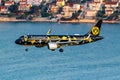 Eurowings Airbus A320 airplane at Split Airport in Croatia Borussia Dortmund special livery