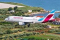 Eurowings Airbus A319 airplane at Split Airport in Croatia