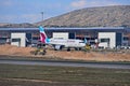Eurowings Passenger Plane During Runway construction
