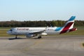 Eurowings plane taxiing on taxiway