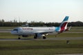 Eurowings plane taxiing on taxiway