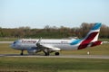 Eurowings plane taxiing on taxiway