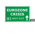 EUROZONE CRISIS road sign isolated on white