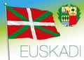 Euskadi official flag and coat of arms, Spain, vector illustration