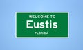 Eustis, Florida city limit sign. Town sign from the USA. Royalty Free Stock Photo