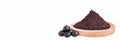 Euterpe oleracea - Berries and acai powder the Amazon fruit Royalty Free Stock Photo
