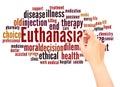 Euthanasia word cloud hand writing concept Royalty Free Stock Photo