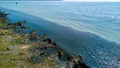 Eutrophication of the Black Sea, rotting macrophyte algae near the shore, pollution of beaches