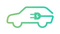 EV car electric vehicle charger logo icon. Hybrid ev car station eco sign green automobile symbol.