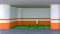 EV car parking lot 3d render illustration. Electric vehicle charging zone in an underground carpark