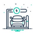 Mix icon for Ev Charger, charger and cable Royalty Free Stock Photo