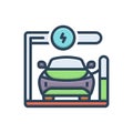 Color illustration icon for Ev Charger, charger and friendly Royalty Free Stock Photo