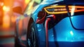 EV charging station for electric car in concept of green energy and eco power produced from sustainable source to supply Royalty Free Stock Photo
