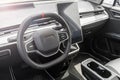 EV Dashboard Car interior with a big touch screen Royalty Free Stock Photo