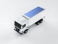 Ev logistic trailer truck with solar panel