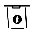 ev parking electric glyph icon vector illustration