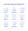 EV smart solution round concept icons set. Royalty Free Stock Photo