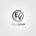EV Vector Logo Template - Simple Icon for Initial Letter E and V Monogram Royalty Free Stock Photo