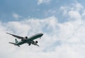 MANILA, PHILIPPINES - FEBRUARY 02, 2018: Eva Air Airlines Boeing 777 B-16705 Landing in Manila International Airport