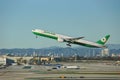 Eva Air Boeing B-777-36NER B-16720 departs Los Angeles