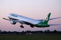 Eva Air plane taking off from runway