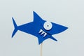 Eva foam blue shark white background Royalty Free Stock Photo